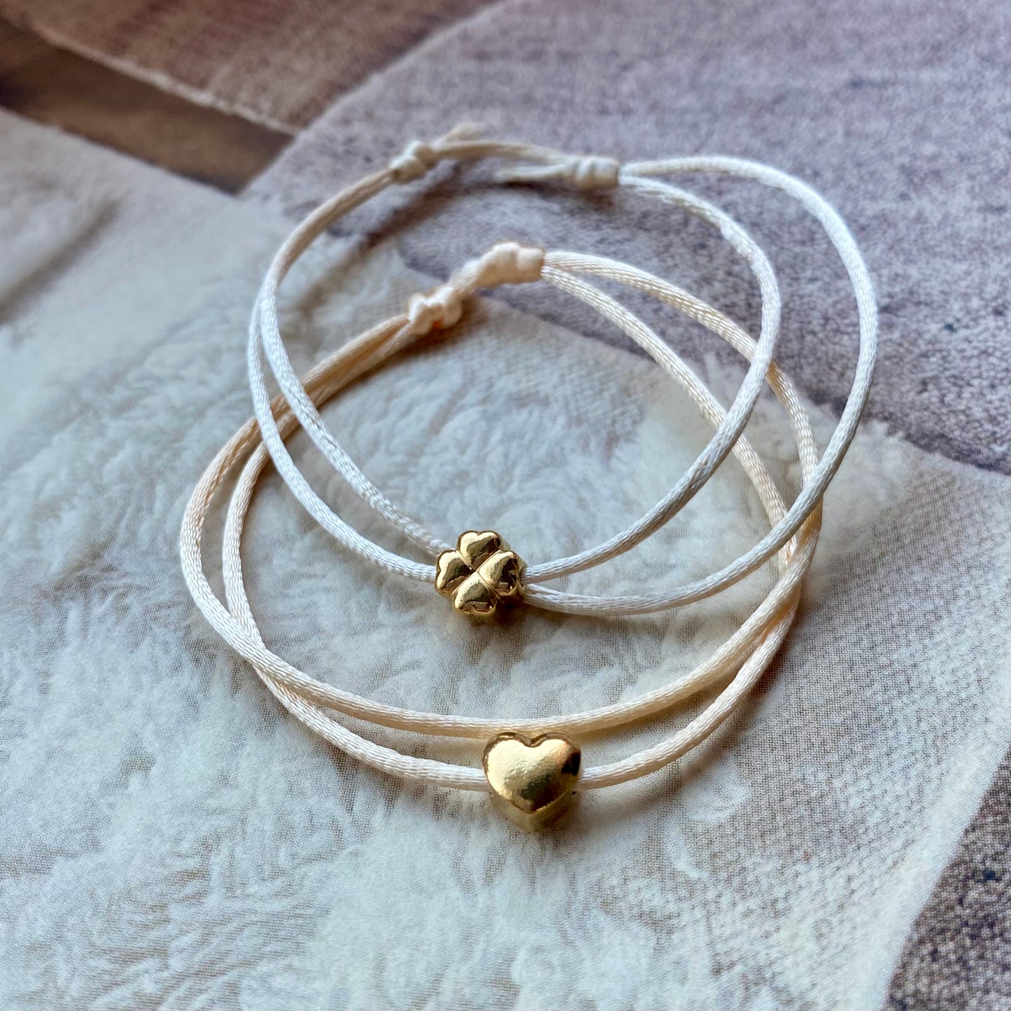 Armband good love luck goud/zilver