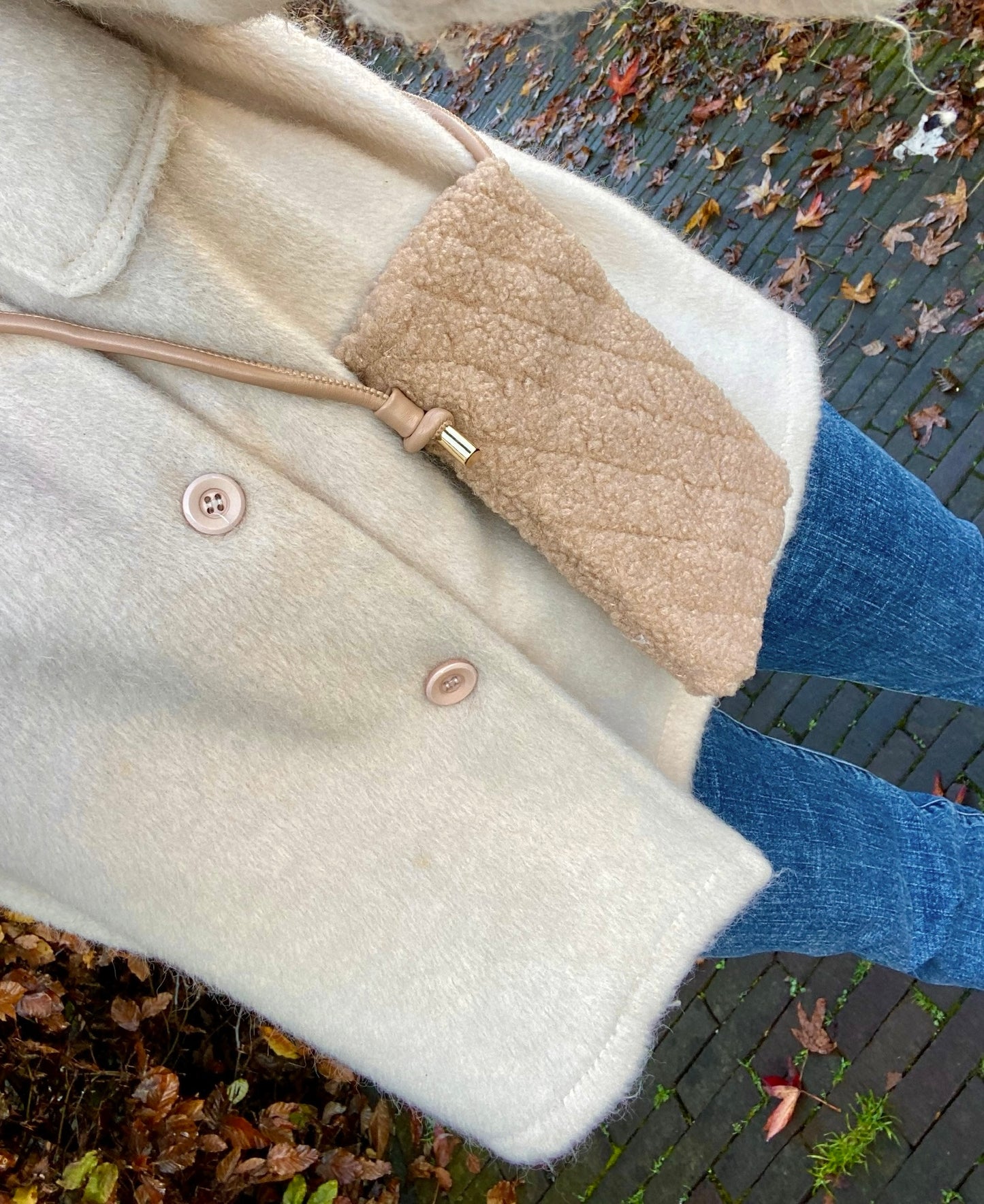 Teddy telefoontas donkerbruin