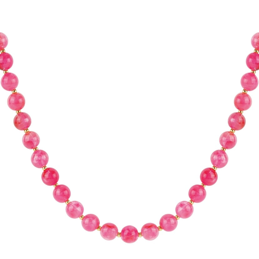 Ketting kralen fuchsia