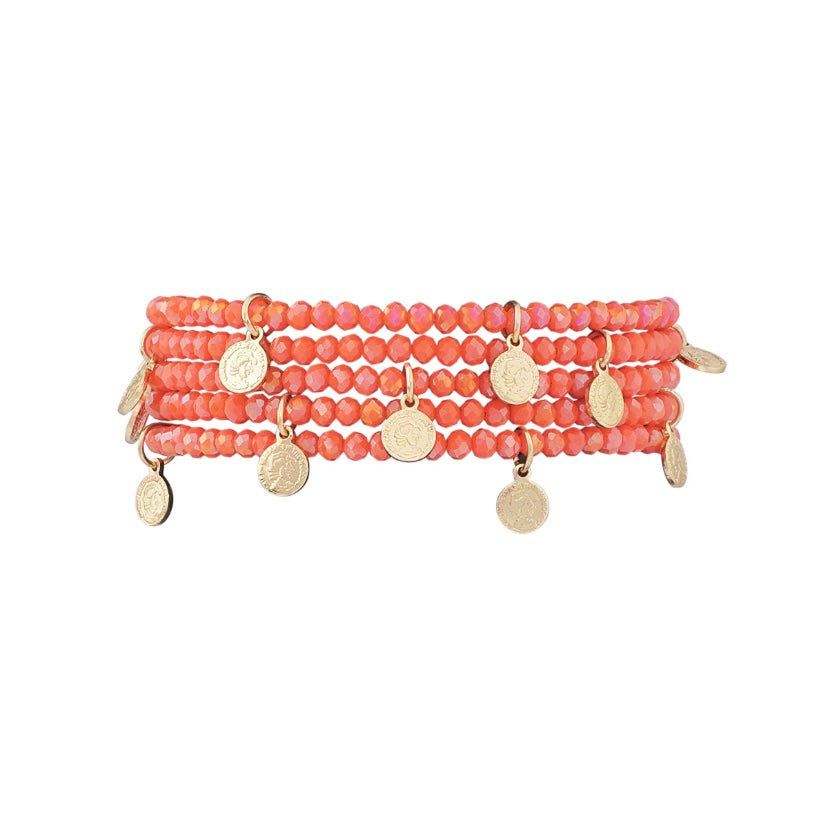 Set kralen armbanden oranje