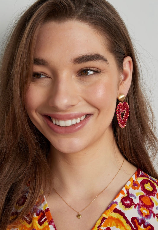 Love all the way rode oorbellen