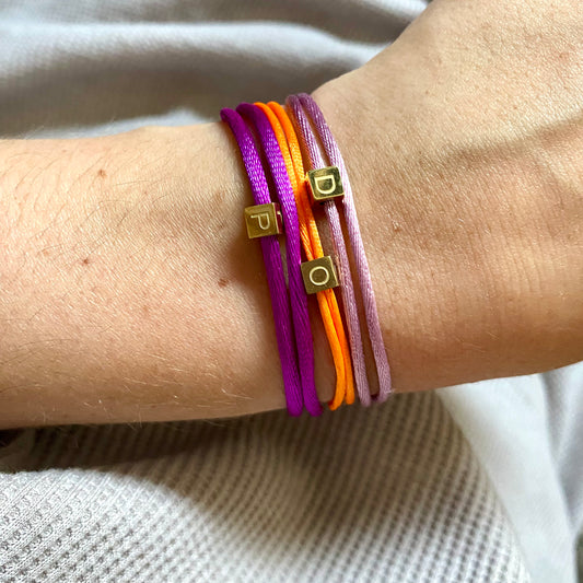 Armband cube letter goud