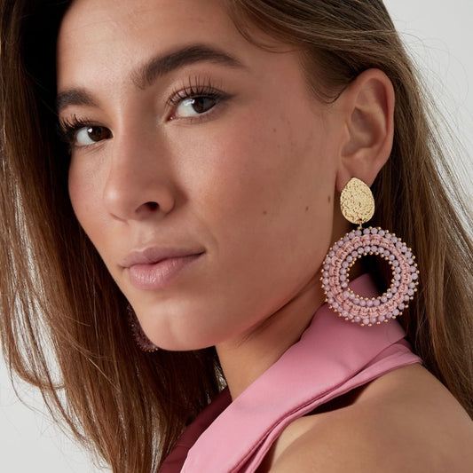 Ibiza roze oorbellen