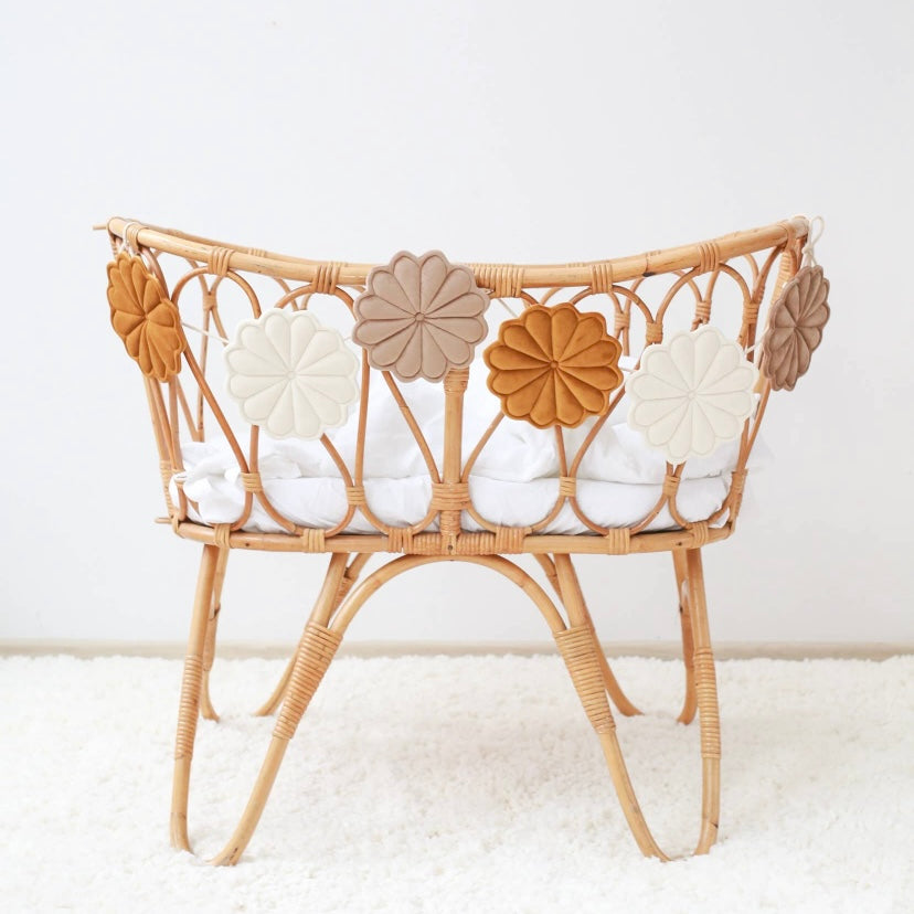 Fluwelen slinger beige/crème/mosterd