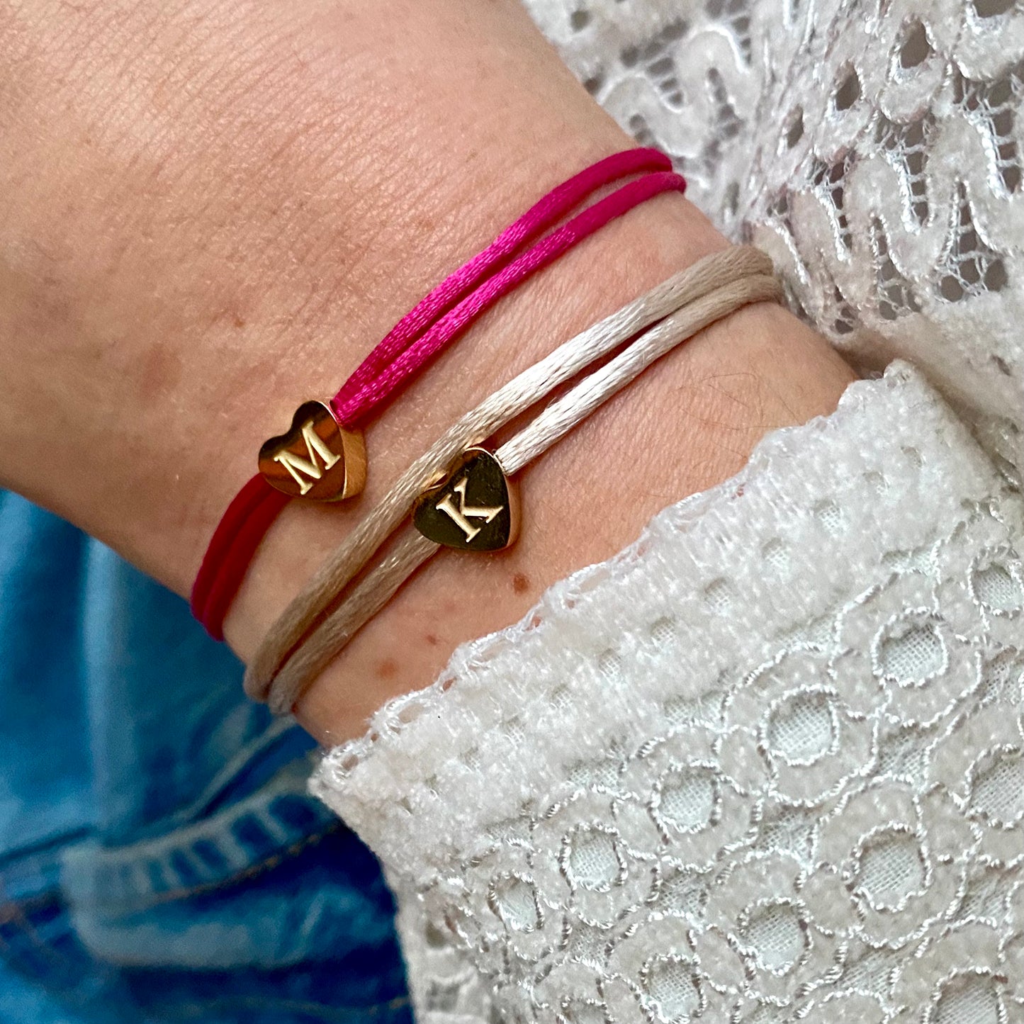 Armband hart letter goud