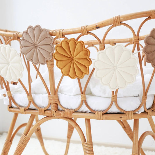 Fluwelen slinger beige/crème/mosterd