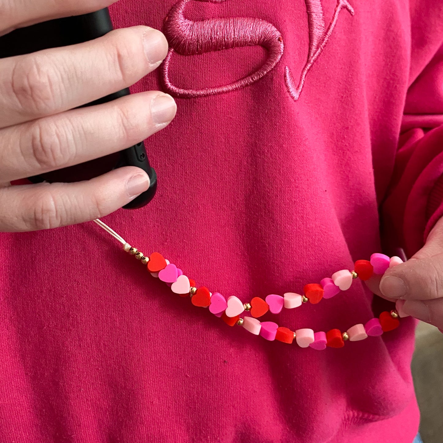 Telefoonketting Hartjes