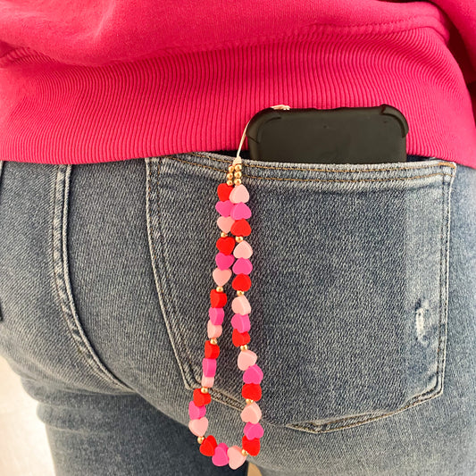 Telefoonketting Hartjes