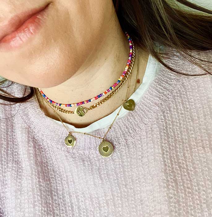 Ketting Triple Love goud