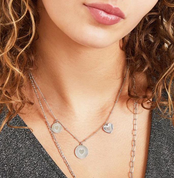 Ketting Triple Love zilver