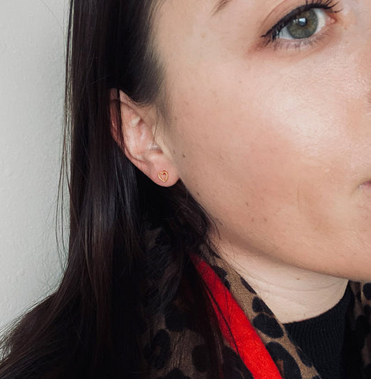 Love zilver studs oorbellen