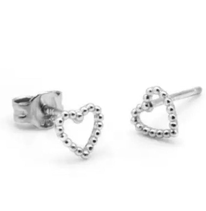 Love zilver studs oorbellen