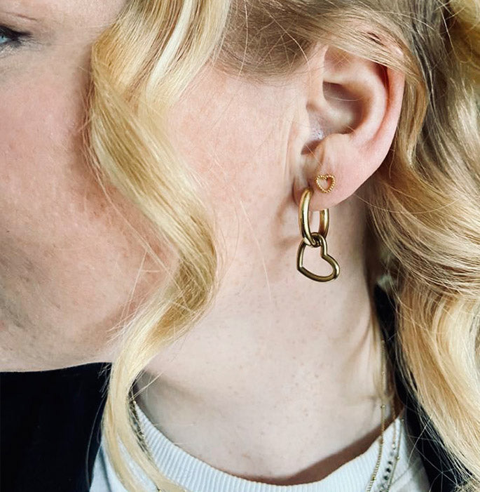 Love zilver studs oorbellen