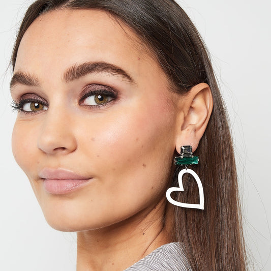 Hart glaskralen oorbellen