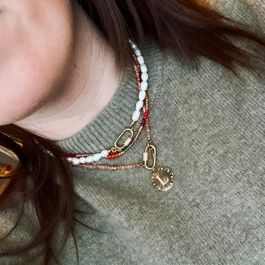 Ketting Pearl lock zilver