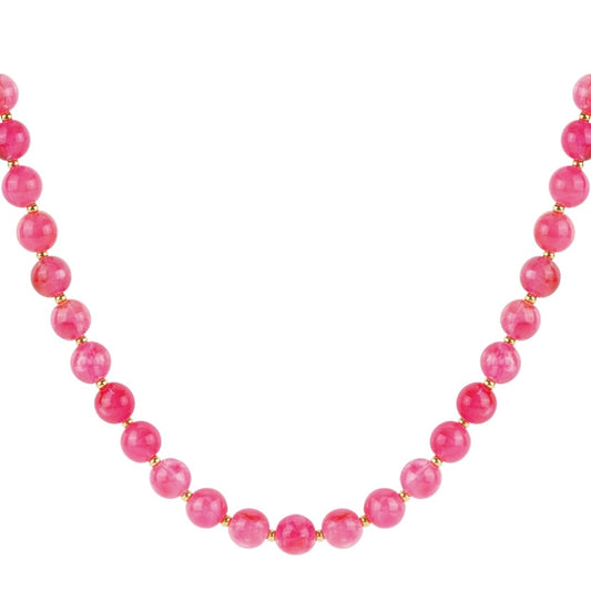 Ketting kralen fuchsia