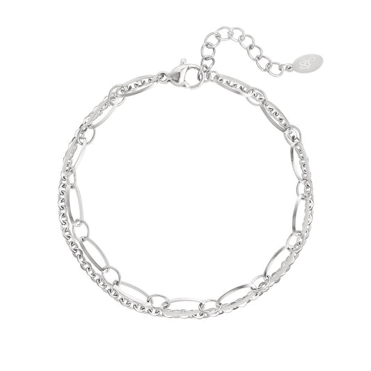 Armband schakel triple zilver