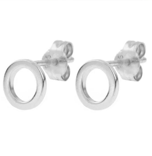 Round zilver studs oorbellen