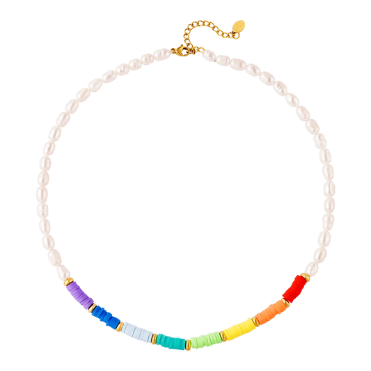 Ketting Pearl rainbow